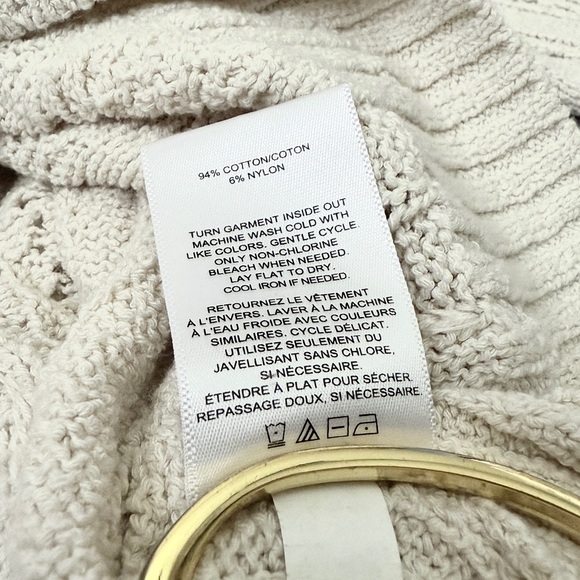 Express Ruffle Shoulder Cable Knit Sweater - Picture 6 of 7